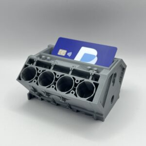 V8 Engine Block Business Card Holder | Automotive Desk Organizer | Car Enthusiast Gift