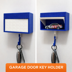 Garage Door Key Holder – Car Lover Key Hook, Garage Door Wall Organizer, Hidden Car Display, Unique Gift